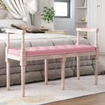 VIDAXL Banc Rose 110x40x70 cm Velours