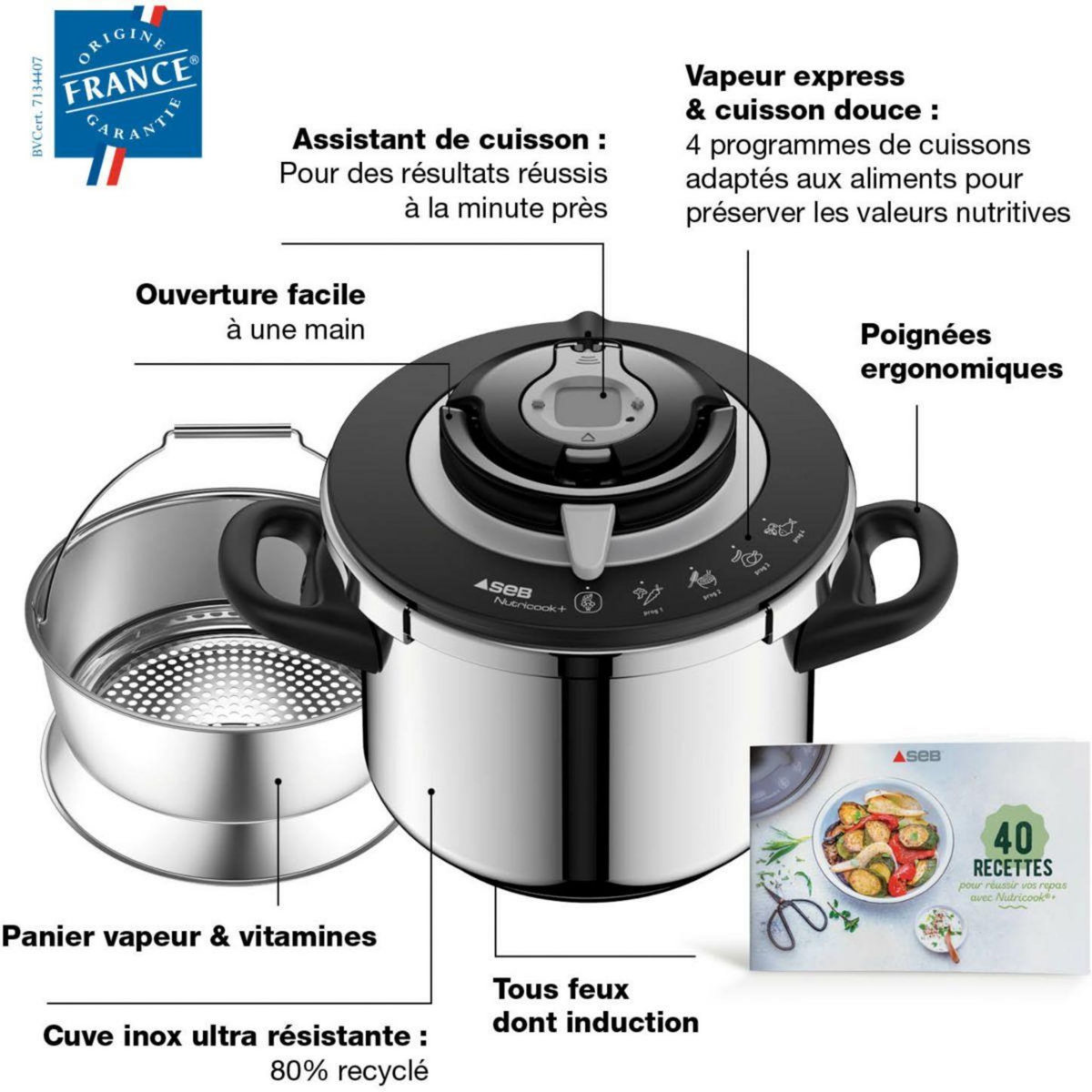 SEB Autocuiseur Nutricook 6 L inox induction P4220705
