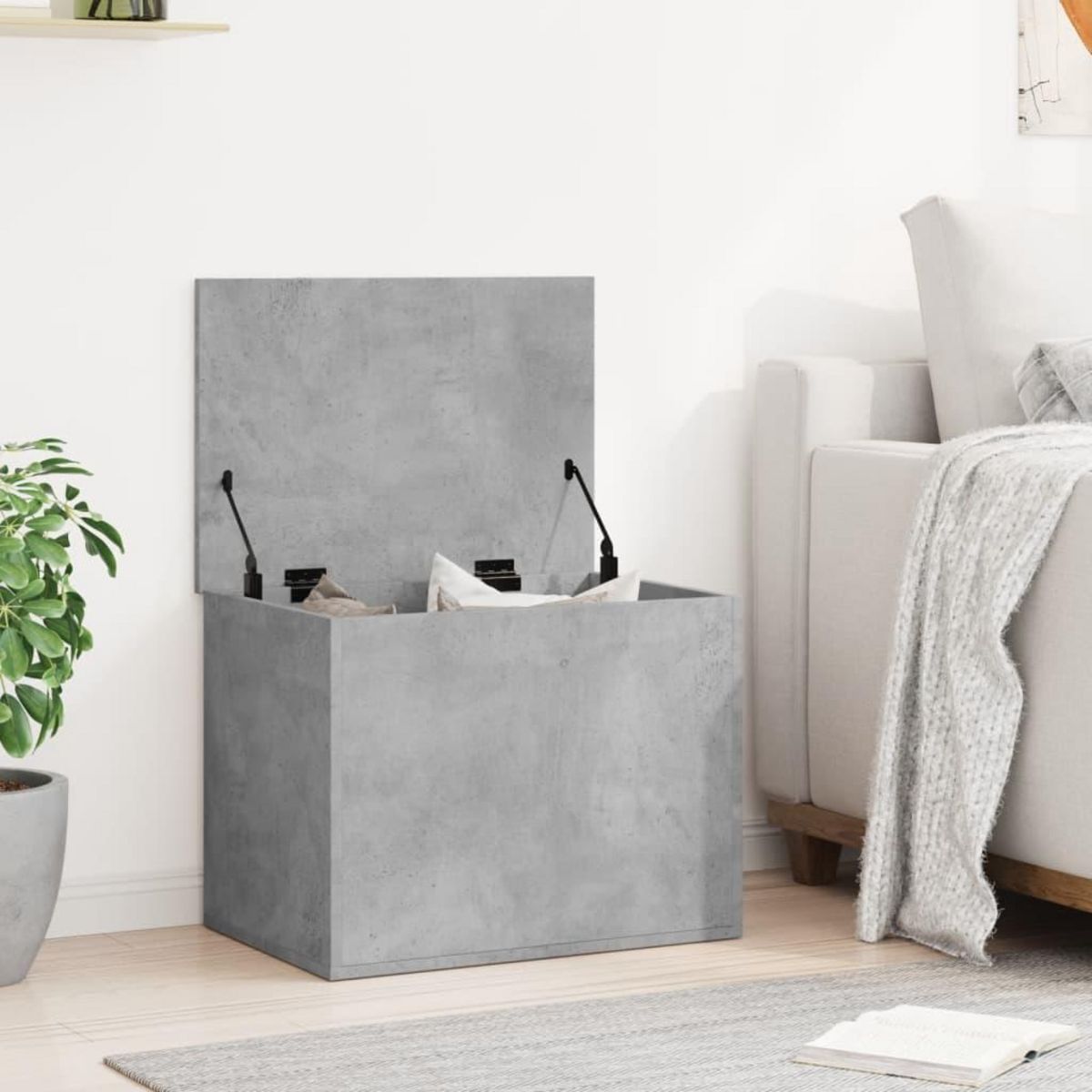 VIDAXL Boîte de rangement gris beton 60x42x46 cm bois d'ingenierie