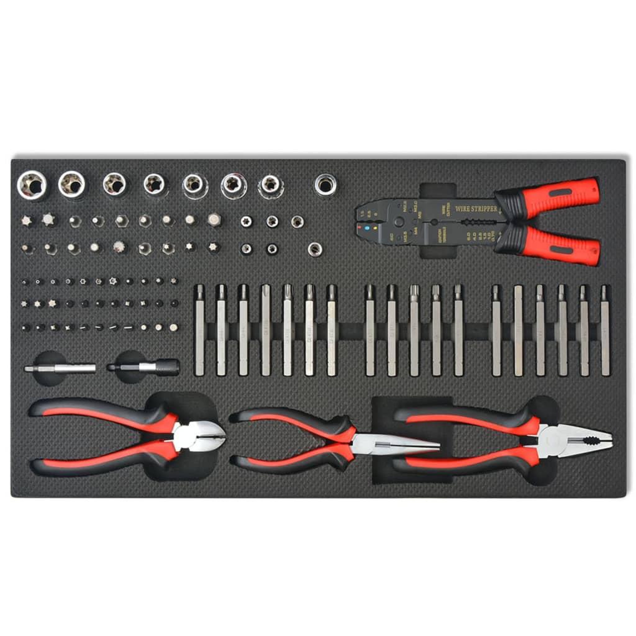 Voir la diapositive 5 : VIDAXL Chariot a outils pour atelier avec 1125 outils acier rouge