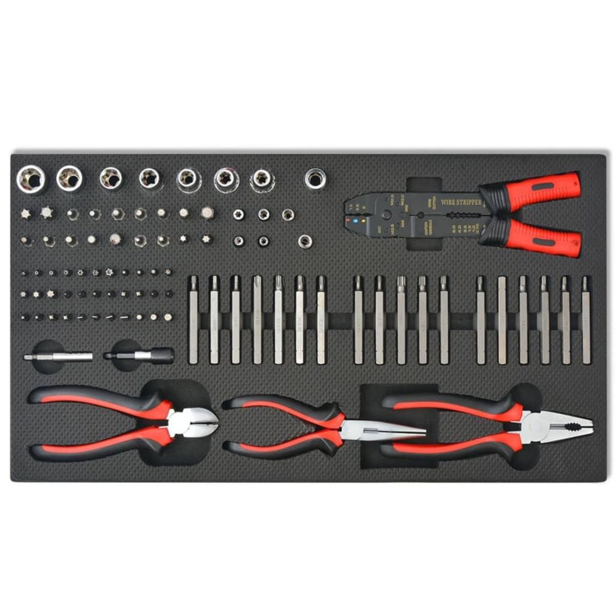 VIDAXL Chariot a outils pour atelier avec 1125 outils Acier Rouge