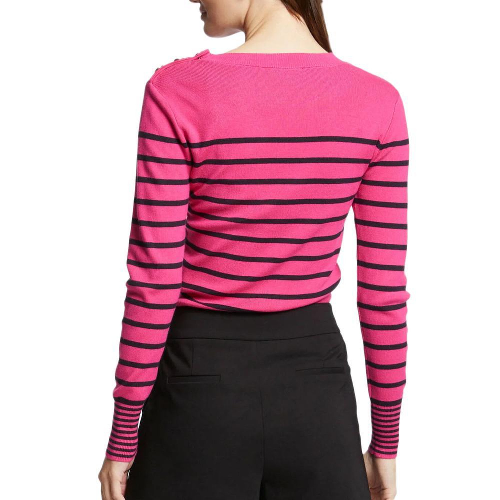 Voir la diapositive 2 : MORGAN Pull Noir/Rose Femme Morgan Jauge