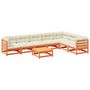 Voir la diapositive 2 : VIDAXL Salon de jardin 8 pcs avec coussins marron cire bois pin massif