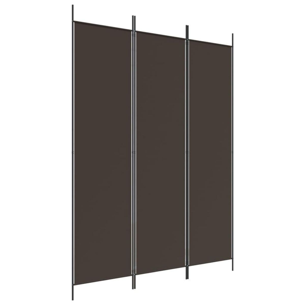 VIDAXL Cloison de separation 3 panneaux Marron 150x200 cm Tissu