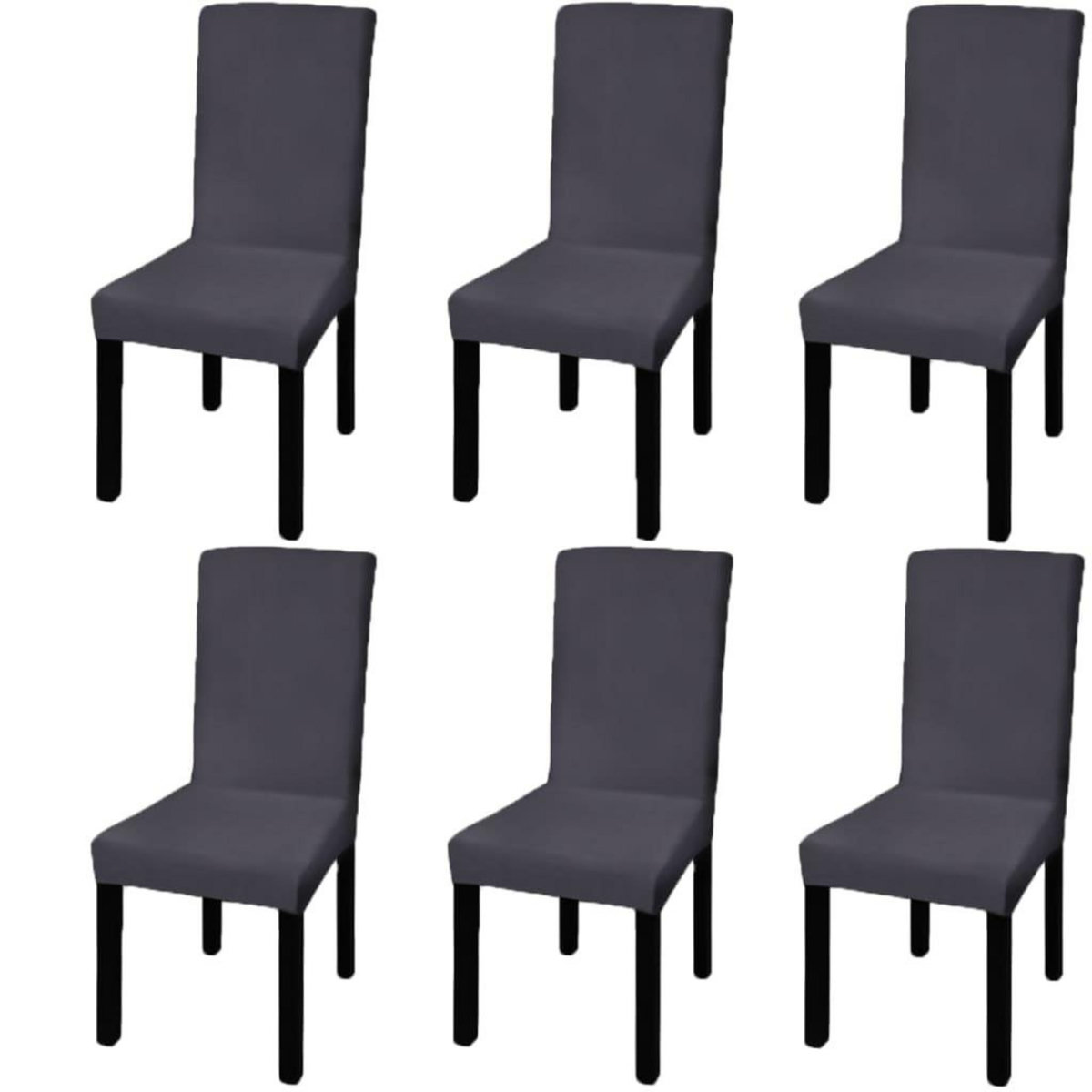 VIDAXL Housse de chaise droite extensible 6 pcs anthracite