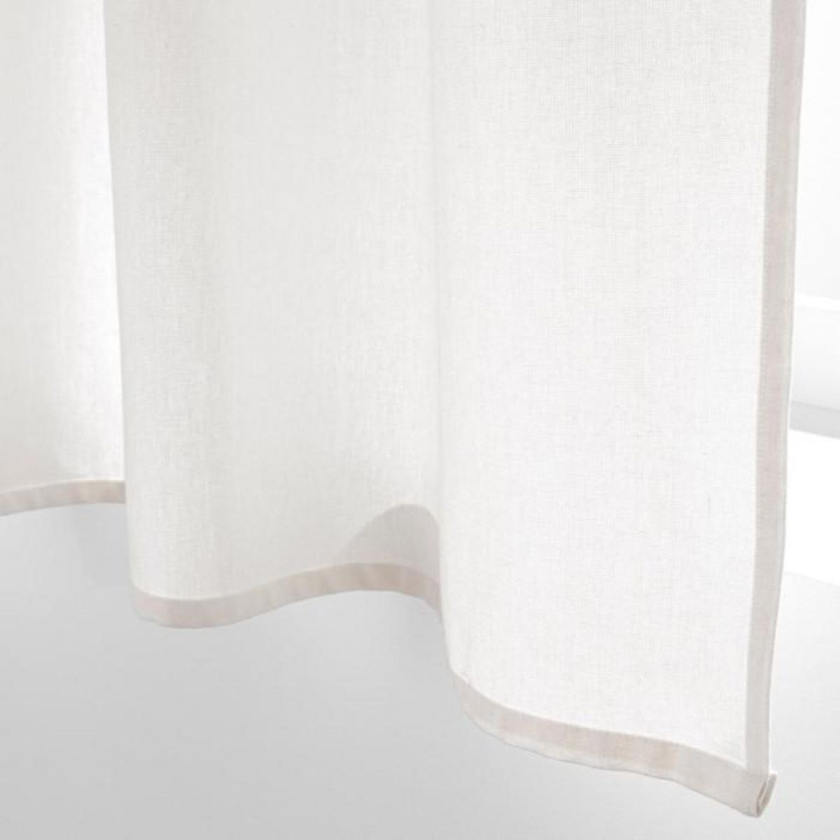 Paris Prix Rideau à Œillets Avec Pompons  Iliade  140x180cm Blanc & Gris