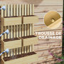 Voir la diapositive 6 : OUTSUNNY Jardinière murale potager avec 5 bacs amovibles ajustables - dim. 60L x 16l x 100H cm - bois sapin verni