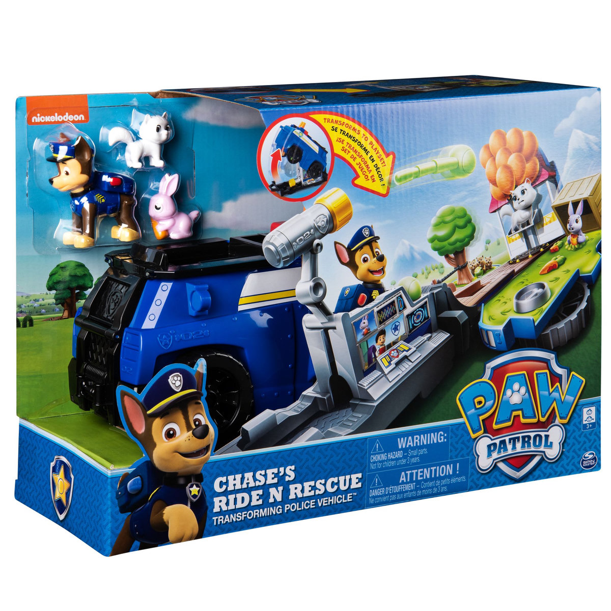 SPIN MASTER Véhicule transformable Ride'N Rescue + figurine Chase - Pat Patrouille