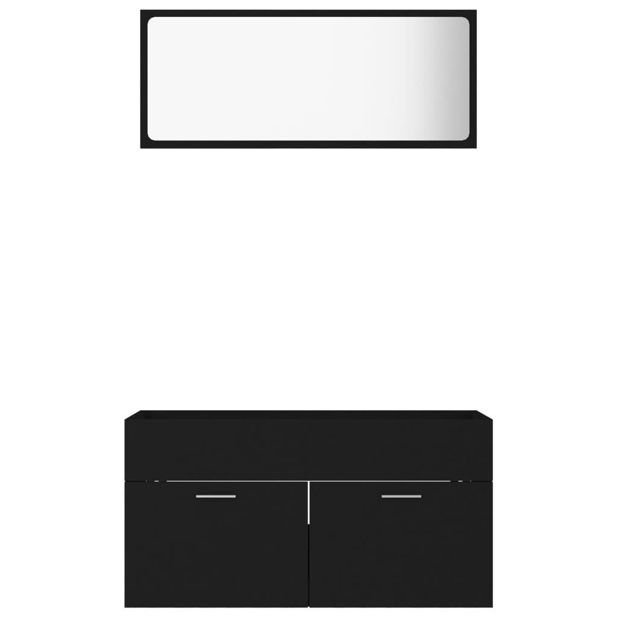 Voir la diapositive 5 : VIDAXL Ensemble de meubles de salle de bain 2 pcs noir bois ingenierie