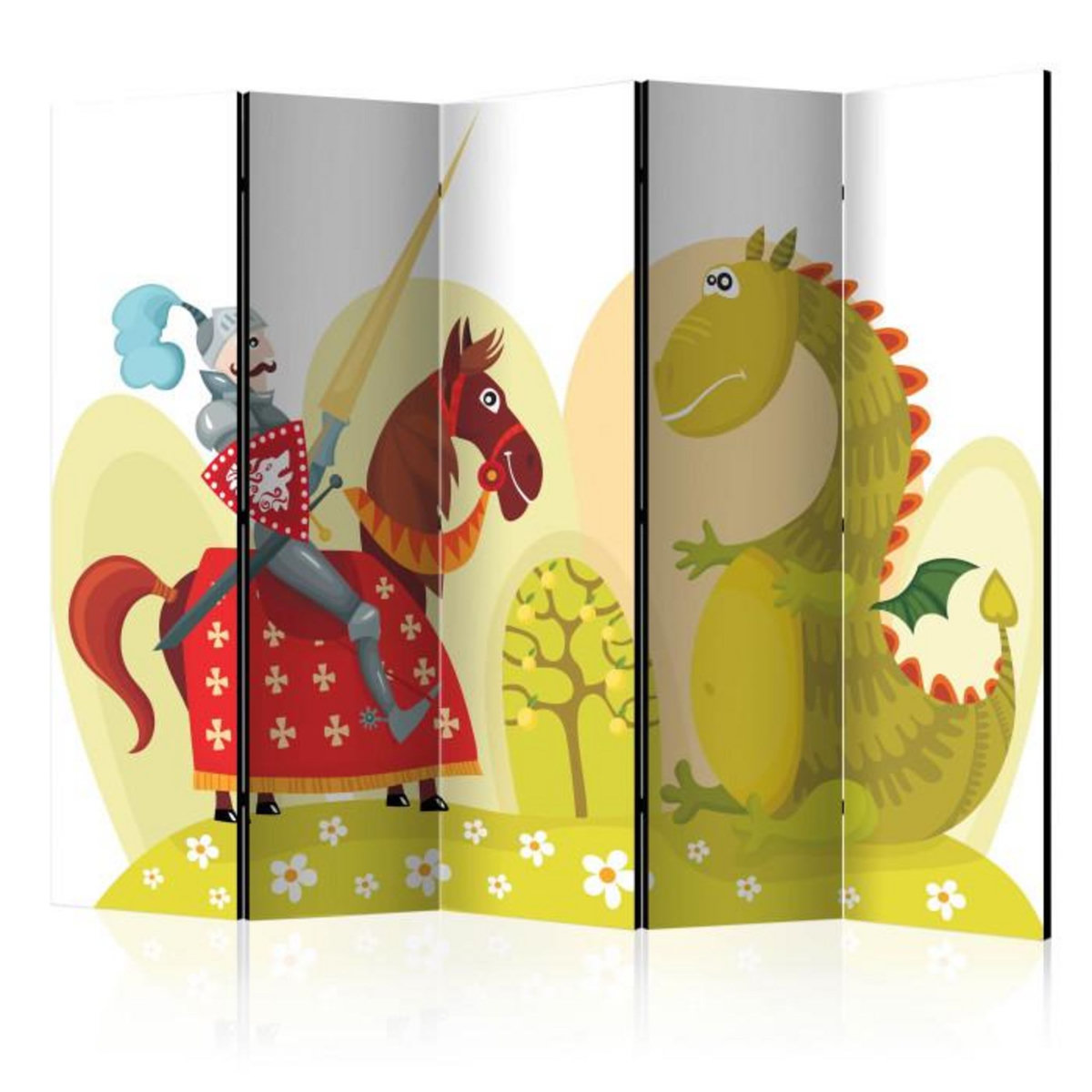 Paris Prix Paravent 5 Volets  Dragon & Knight  172x225cm