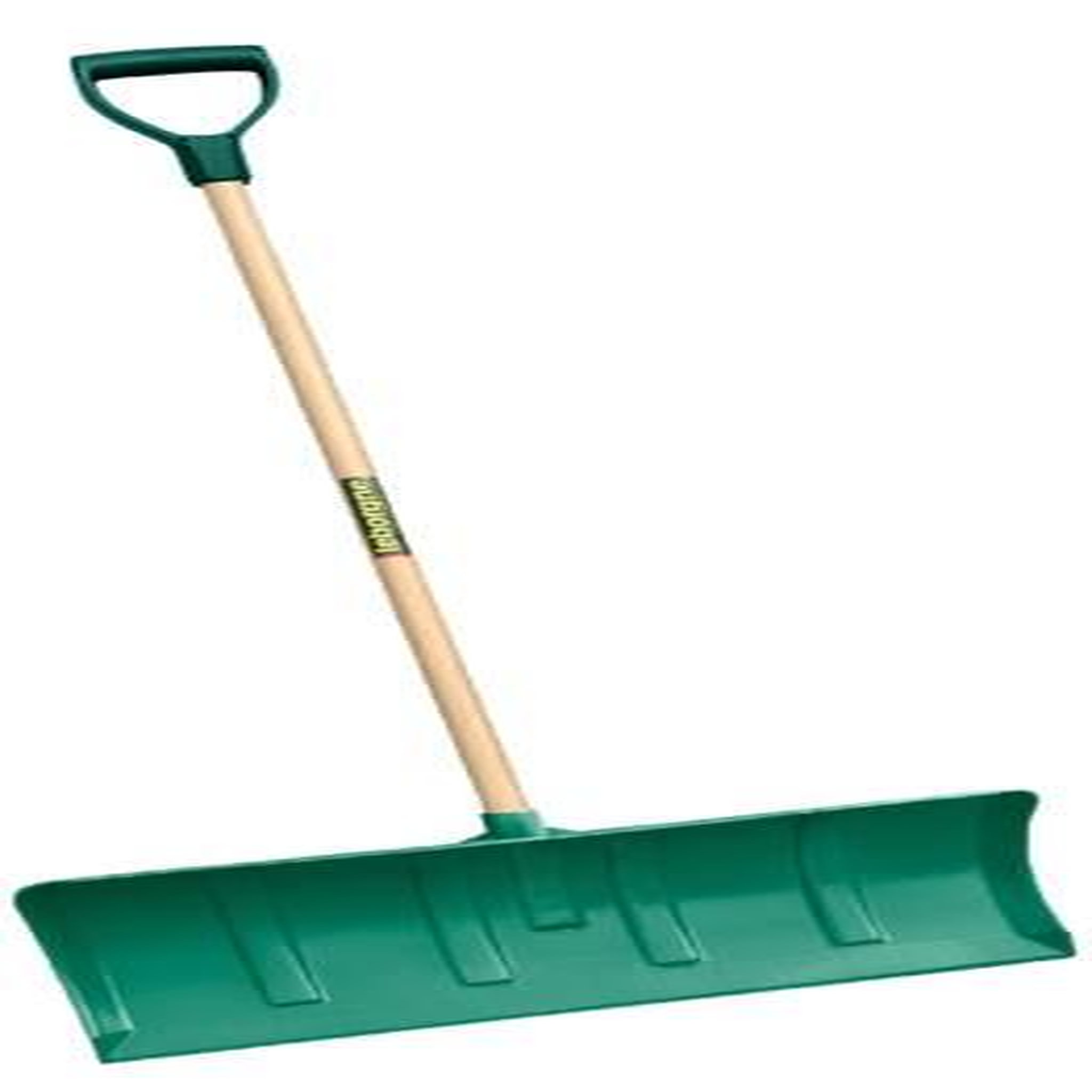 Leborgne Poussoir polymère vert - manche bois certifié PEFC 100% - poignée plastique