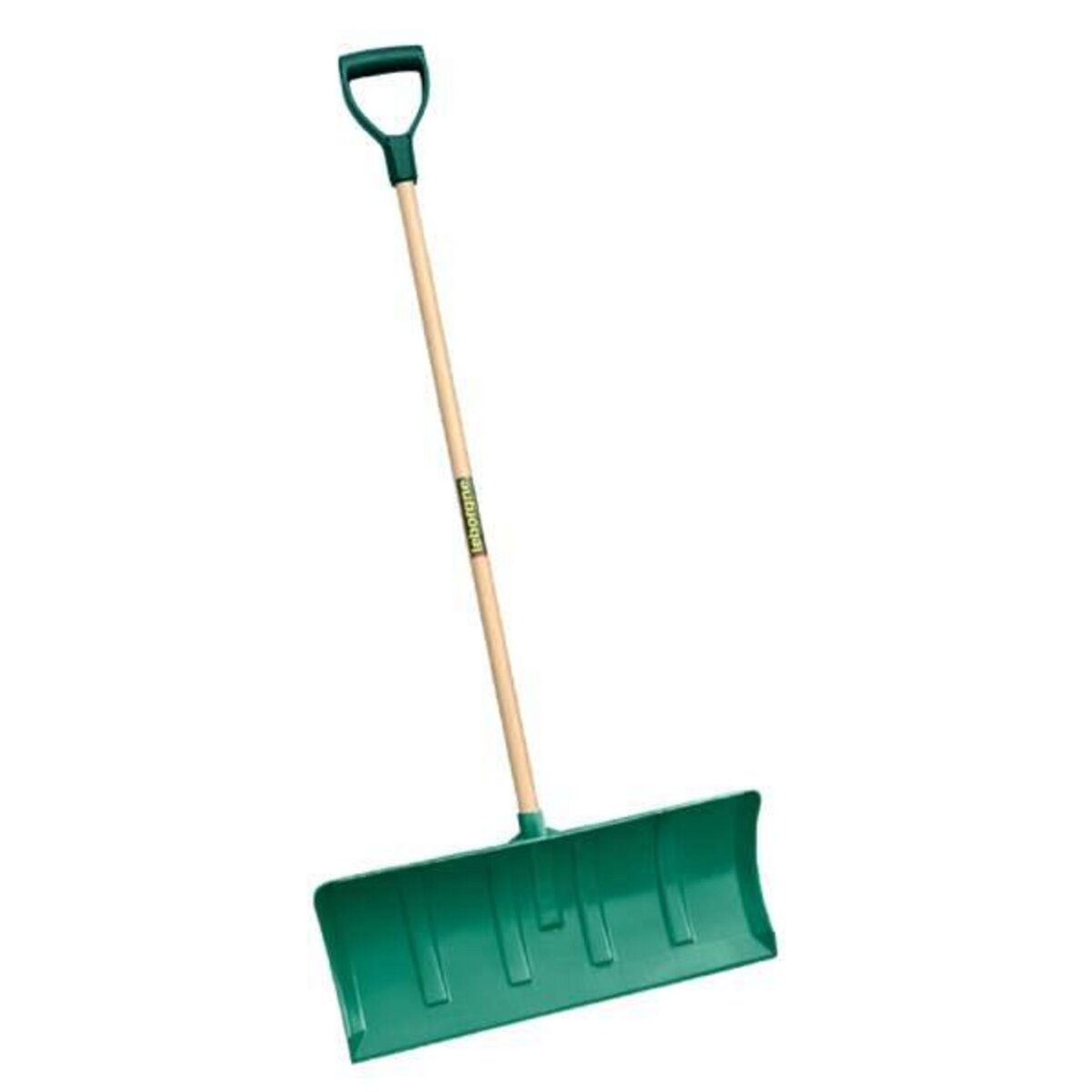 Leborgne Poussoir polymère vert - manche bois certifié PEFC 100% - poignée plastique