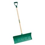 Leborgne Poussoir polymère vert - manche bois certifié PEFC 100% - poignée plastique