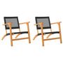 Voir la diapositive 2 : VIDAXL Chaises de jardin lot de 2 noir resine tressee et bois d'acacia