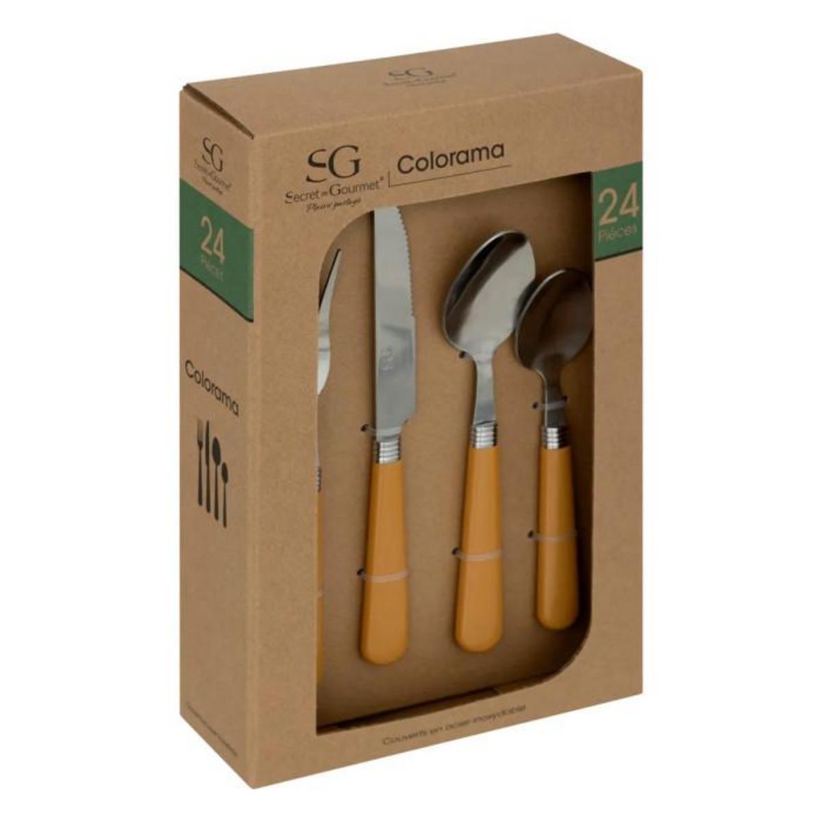 SECRET DE GOURMET Ménagère 24 Pièces  Colorama  24cm Jaune