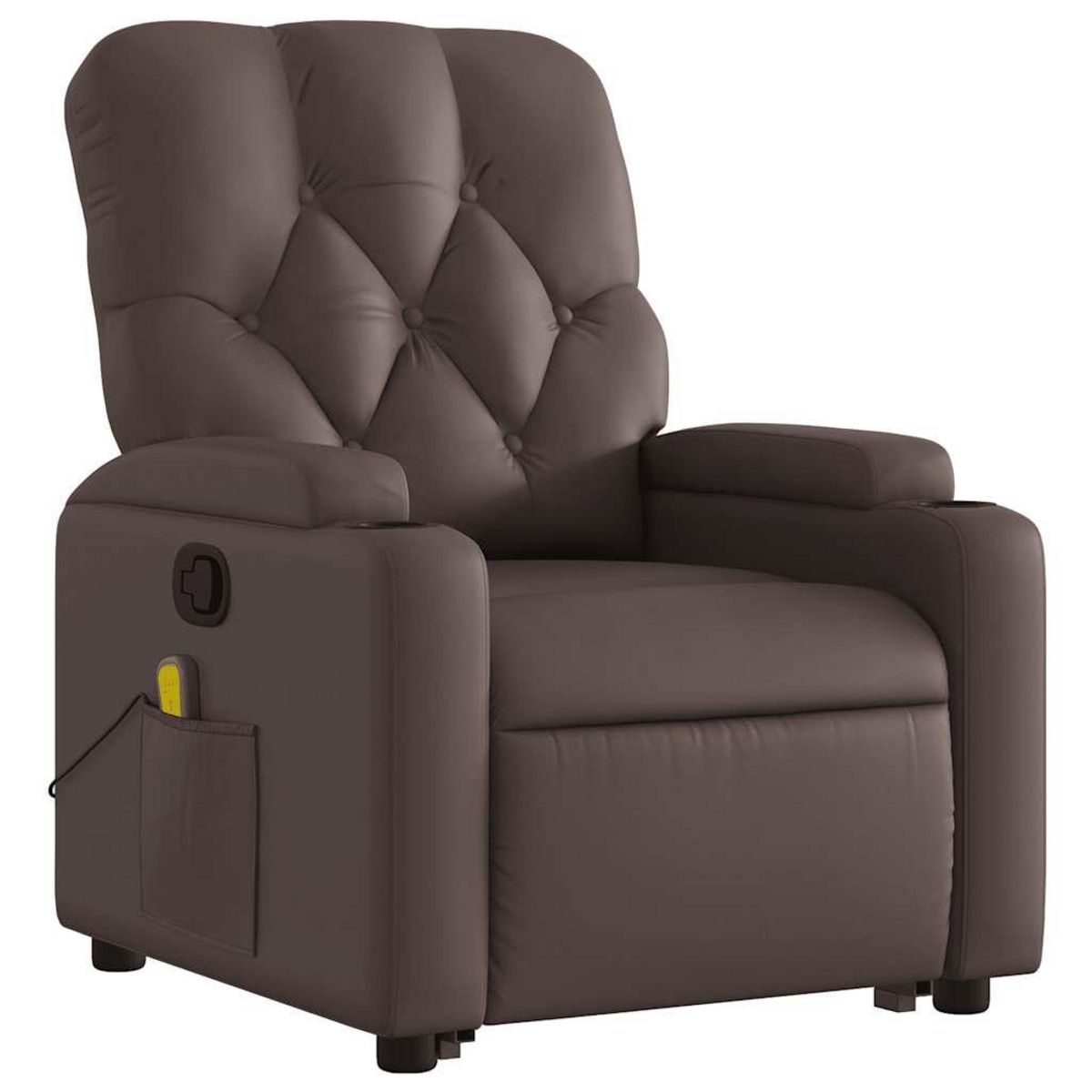 VIDAXL Fauteuil inclinable de massage Marron Similicuir