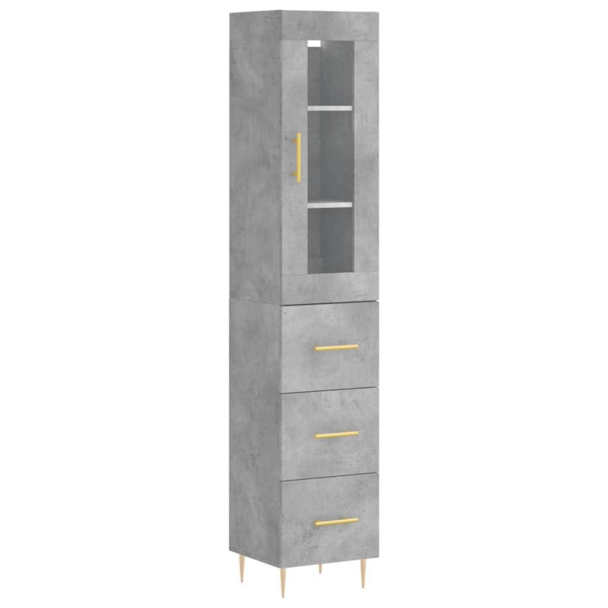 VIDAXL Buffet haut Gris beton 34,5x34x180 cm Bois d'ingenierie