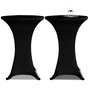 Voir la diapositive 1 : VIDAXL Housse de table Ø 70 cm Noir extensible 2 pcs