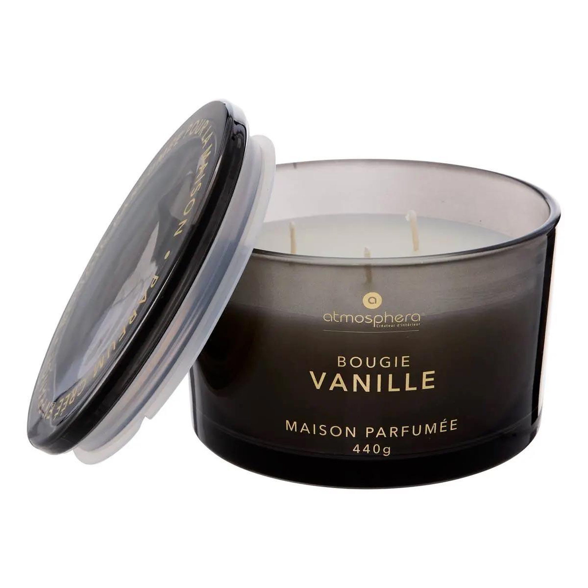 Voir la diapositive 2 : ATMOSPHERA Bougie parfumée en verre  glowy  440g vanille