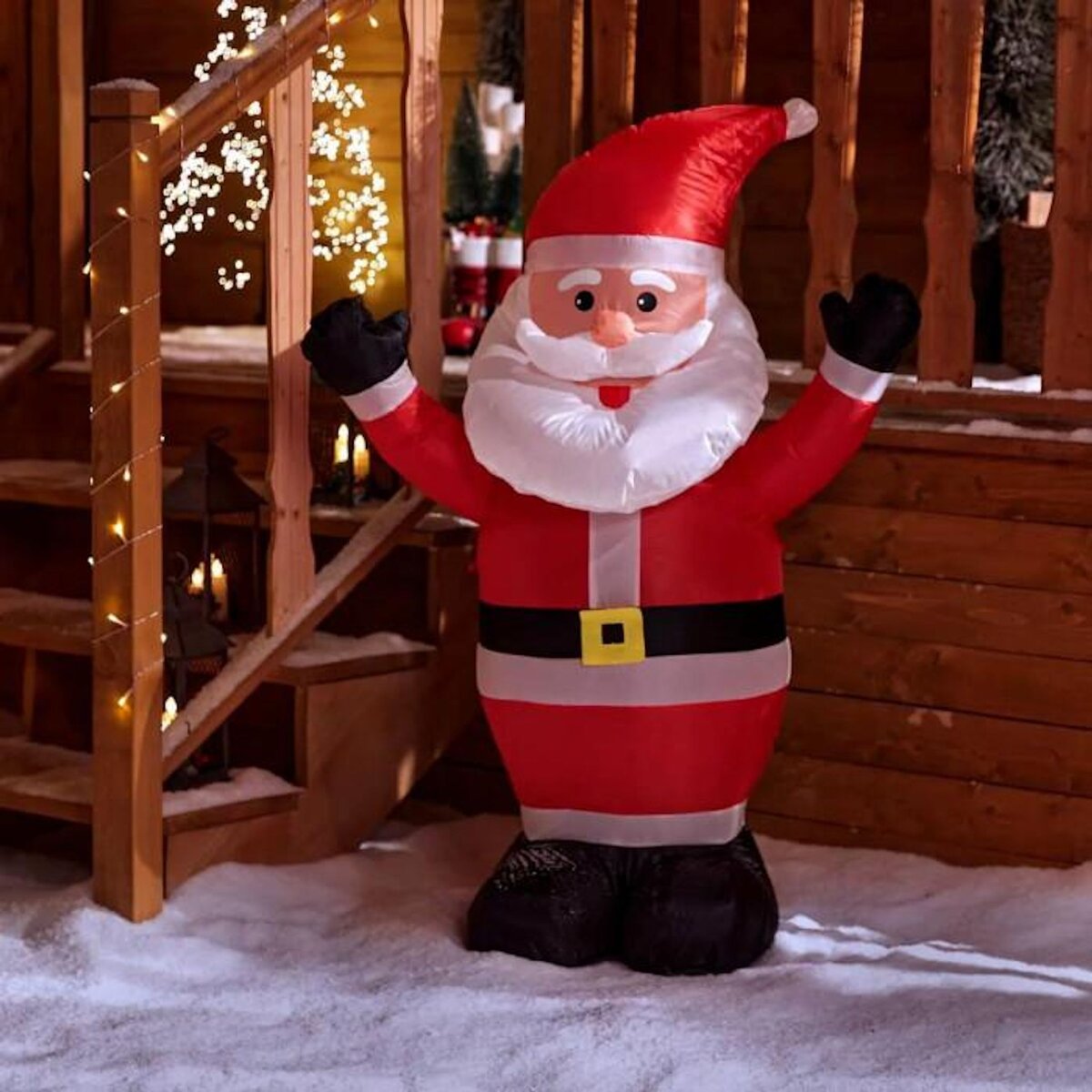 FEERIC LIGHT & CHRISTMAS Père Noël Gonflable  Animé  120cm Rouge & Blanc