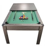 PLAY4FUN Billard Américain AMBIANCE 7Ft - 226,5 x 126,5 x 80 cm avec accessoires et plateau dînatoire - Gris. Coloris disponibles : Rouge, Bleu, Gris