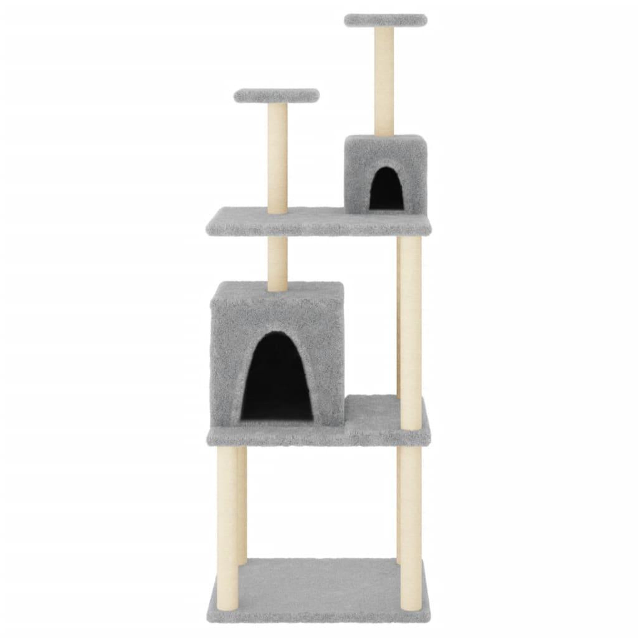 Voir la diapositive 3 : VIDAXL Arbre a chat avec griffoirs en sisal Gris clair 167 cm