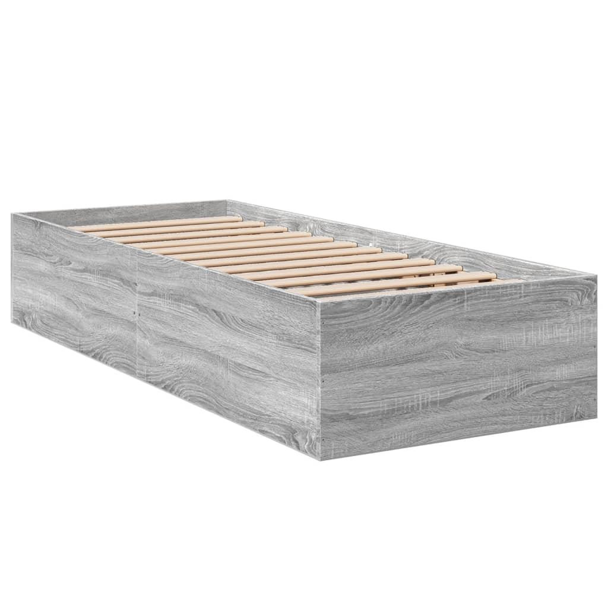 Voir la diapositive 3 : VIDAXL Cadre de lit sans matelas sonoma gris 100x200 cm
