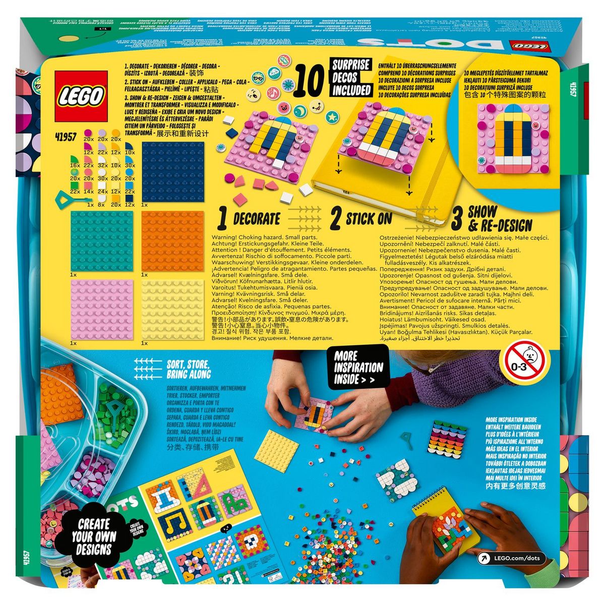 LEGO Dots 41957 Le Méga-lot de Décorations Adhésives, Loisir Créatif, Création Autocollant