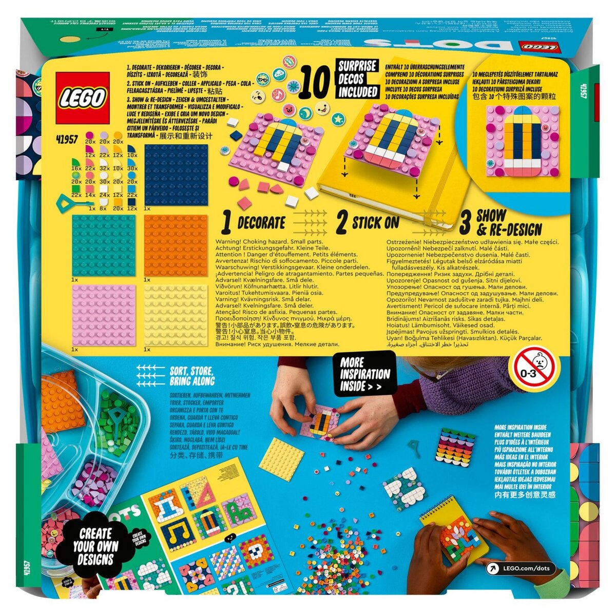 LEGO Dots 41957 Le Méga-lot de Décorations Adhésives, Loisir Créatif, Création Autocollant