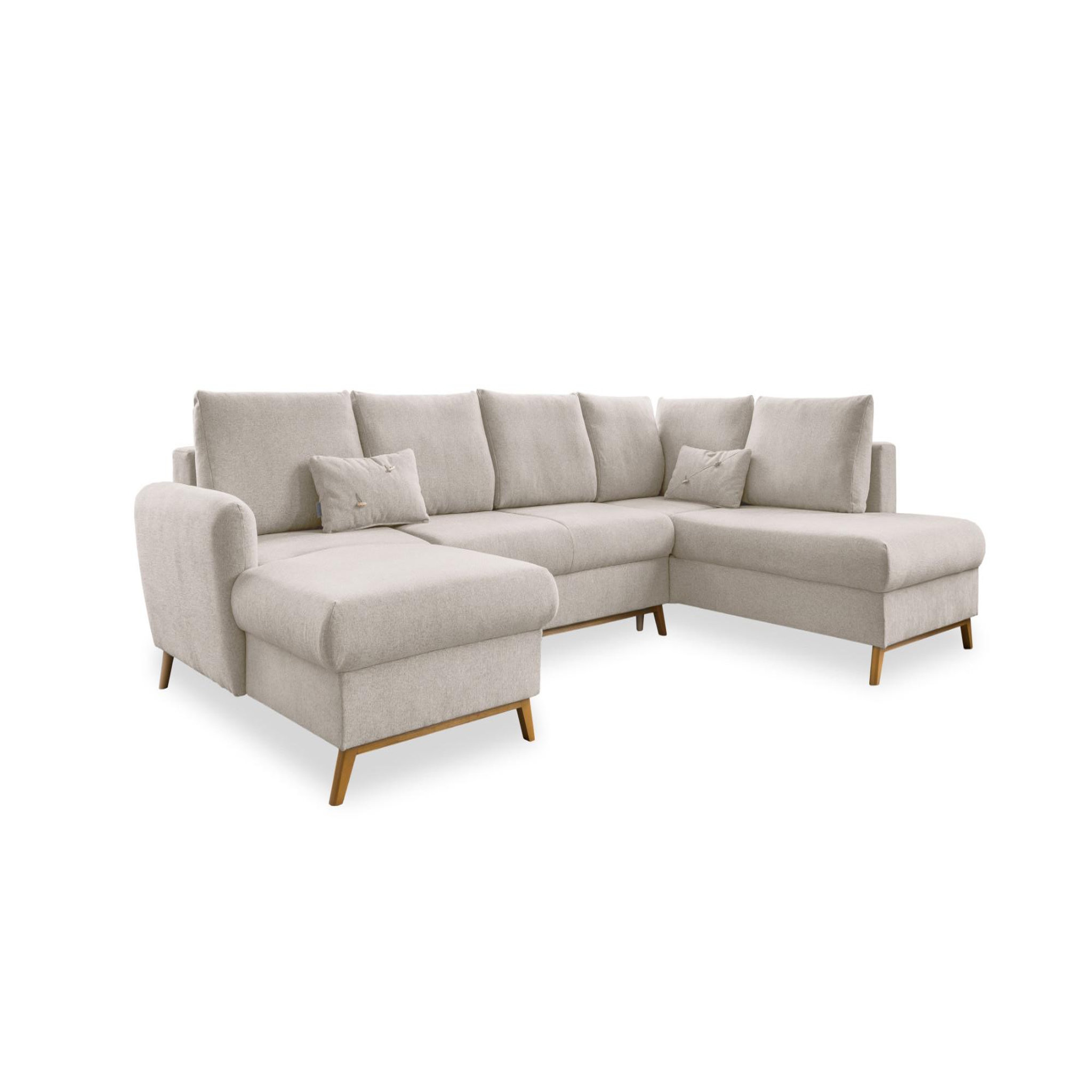Voir la diapositive 6 : BEST MOBILIER Lagom - canapé d'angle panoramique - convertible - avec coffre - en tissu - 7 places - droit