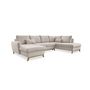 Voir la diapositive 6 : BEST MOBILIER Lagom - canapé d'angle panoramique - convertible - avec coffre - en tissu - 7 places - droit