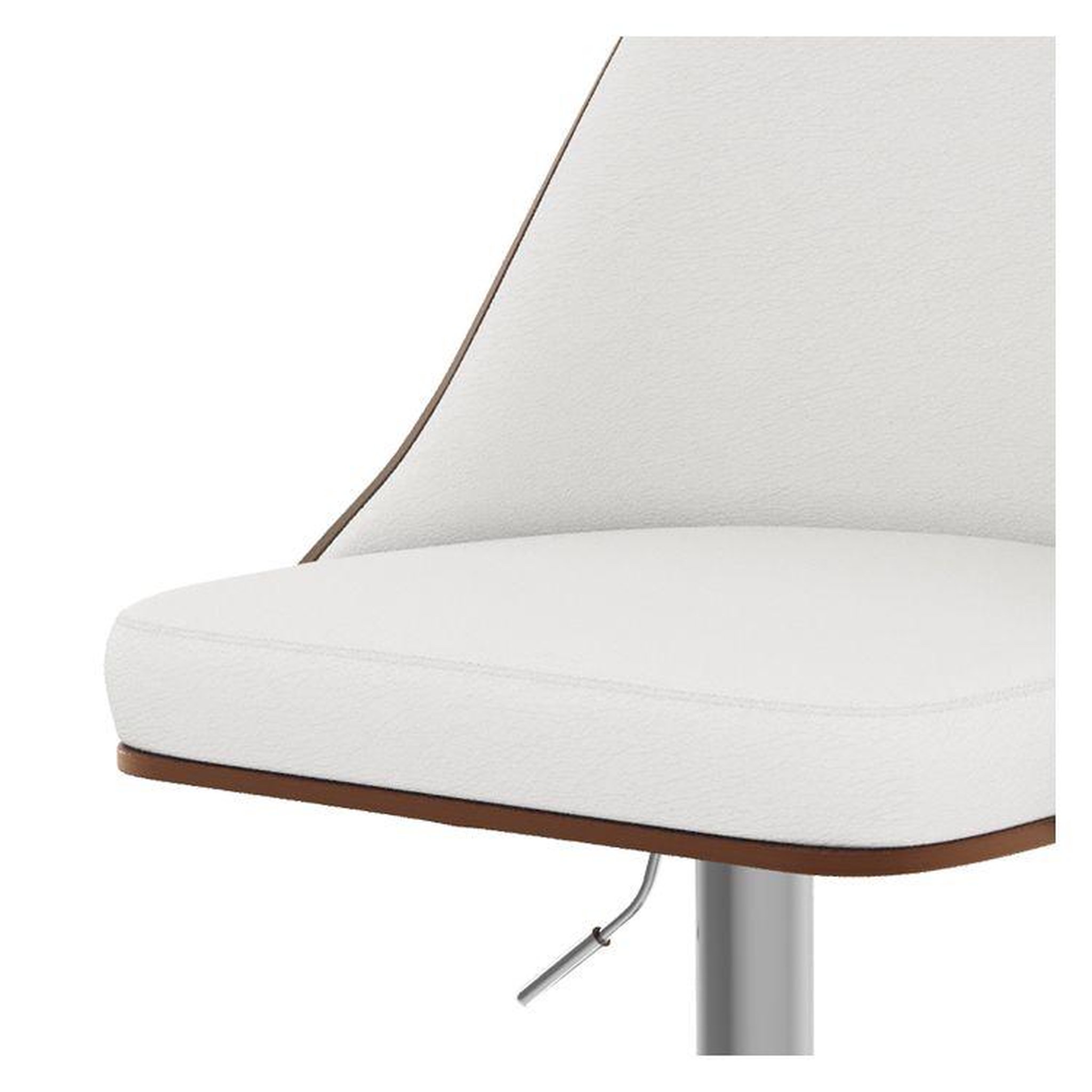 Voir la diapositive 6 : MAISON PAVANE Chaise de bar réglable et pivotante en bois foncé et pu blanc 56/77 cm-georges