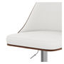 Voir la diapositive 6 : MAISON PAVANE Chaise de bar réglable et pivotante en bois foncé et PU blanc 56/77 cm-Georges