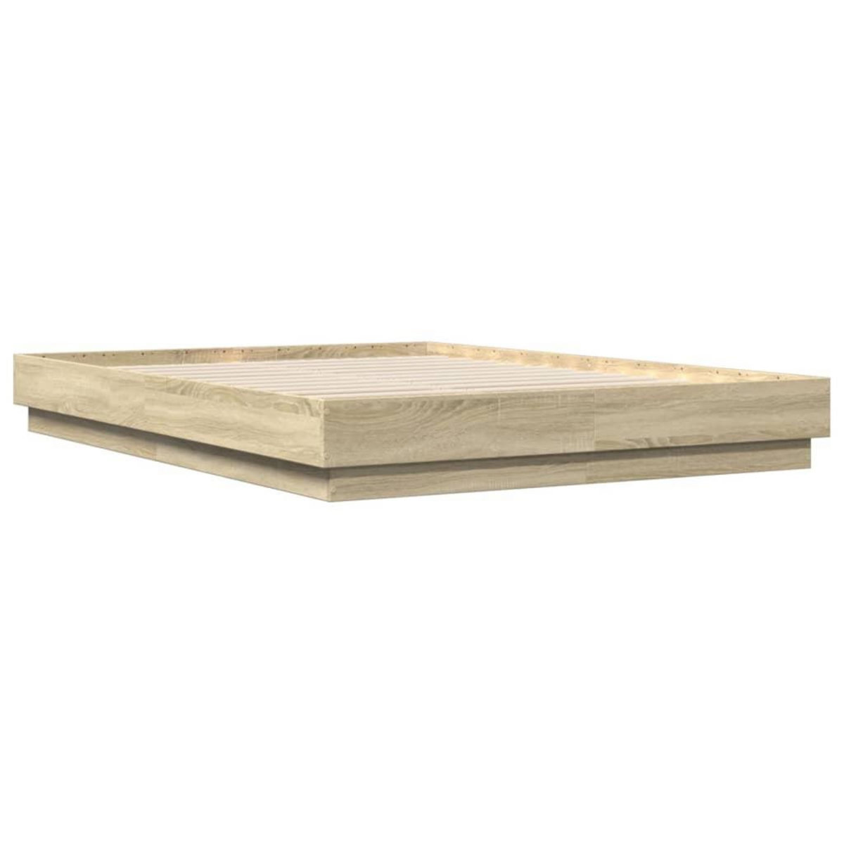 VIDAXL Cadre de lit avec LED sans matelas chene sonoma 120x200 cm