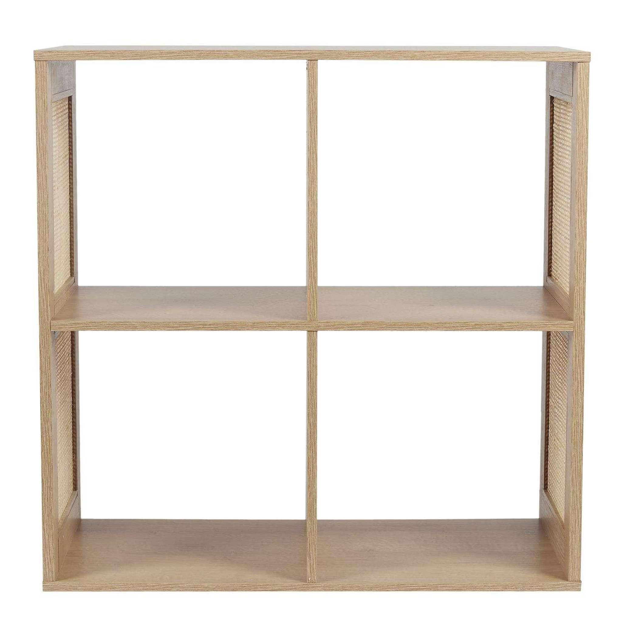 The Home Deco Factory Etagère de rangement 4 cases bali en cannage - marron