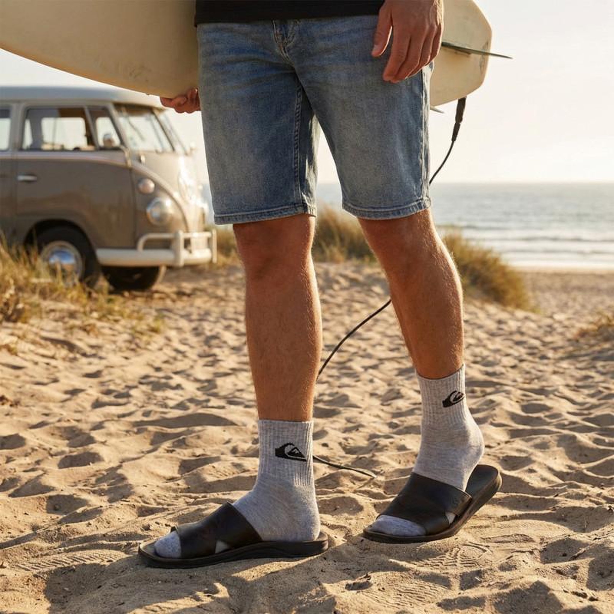 Voir la diapositive 2 : QUIKSILVER Quiksilver Pack de Chaussettes Homme QUARTER– Lot 6 Paires Sport