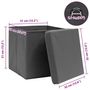 Voir la diapositive 6 : VIDAXL Boîtes de rangement avec couvercle 4 pcs Gris 32x32x32 cm Tissu