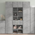 VIDAXL Buffet haut gris beton 70x42,5x185 cm bois d'ingenierie