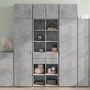 Voir la diapositive 1 : VIDAXL Buffet haut gris beton 70x42,5x185 cm bois d'ingenierie