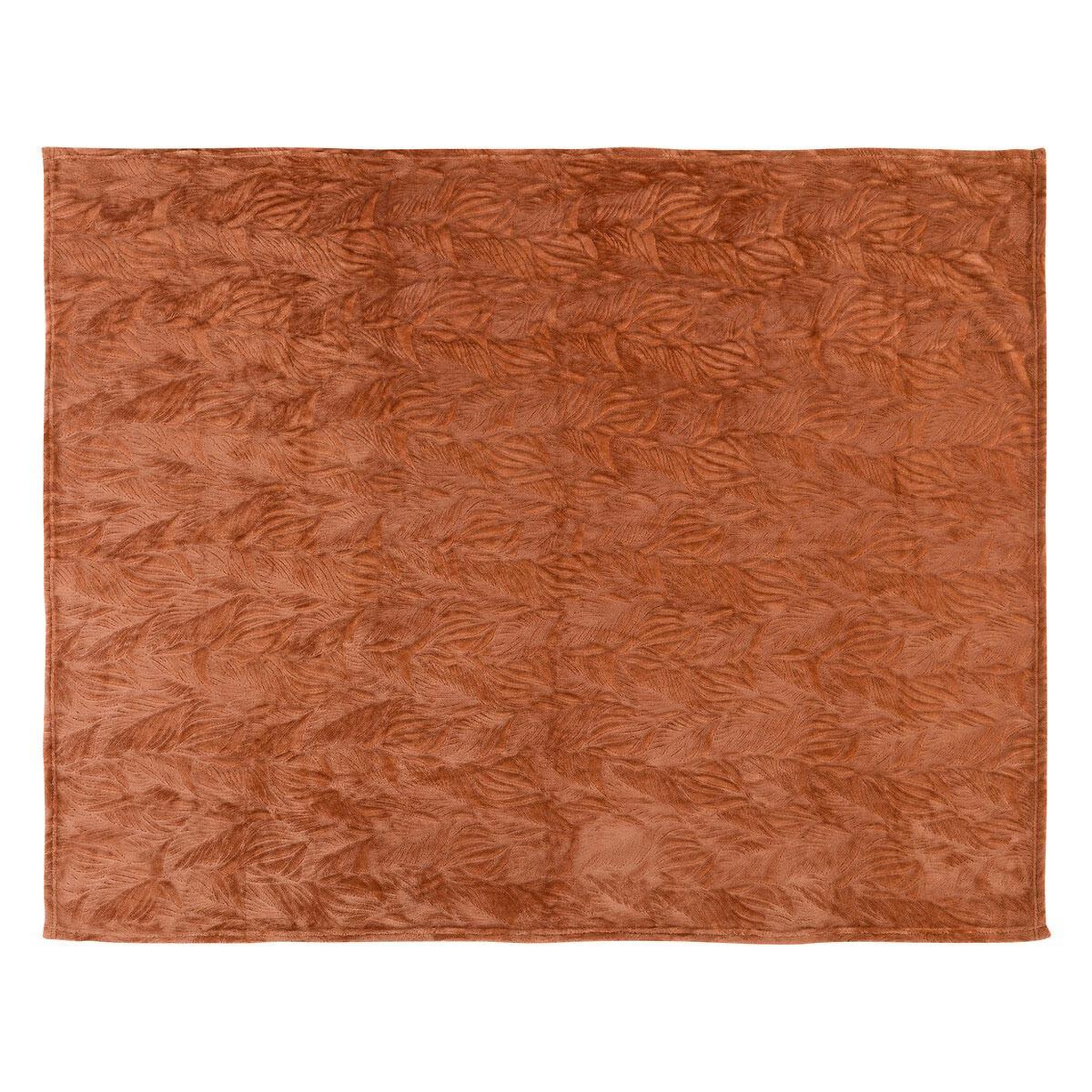 Voir la diapositive 3 : ATMOSPHERA Plaid déco flanelle  ryo  125x150cm terracotta