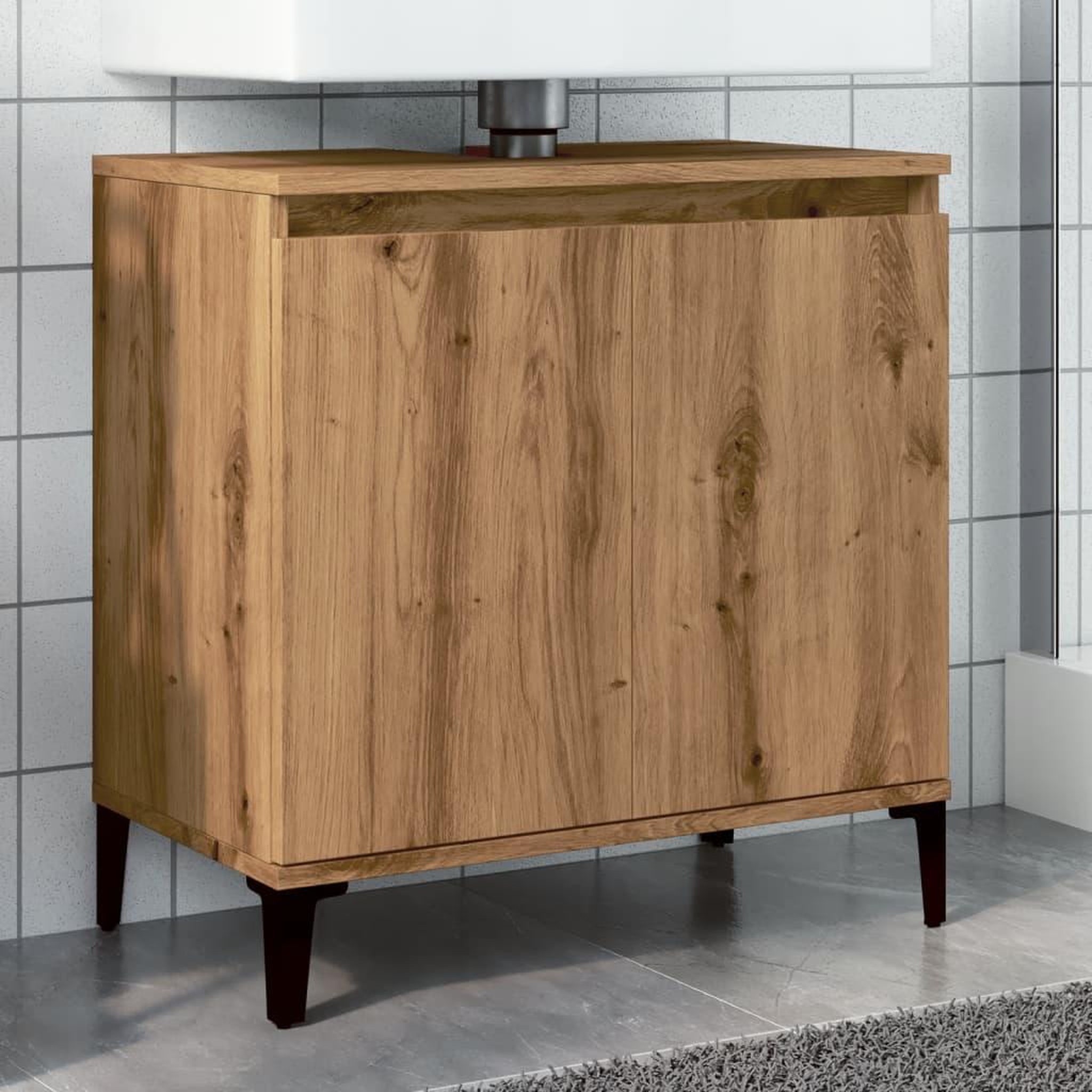 VIDAXL Armoire d'evier chene artisanal 58x33x60 cm bois d'ingenierie