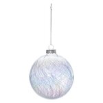 ATMOSPHERA Boule de Noël Craquelée  Souffle Polaire  10cm Blanc