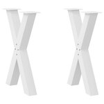 VIDAXL Pieds de table a manger forme de X 2 pcs blanc 50x(72-73) cm