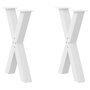 Voir la diapositive 1 : VIDAXL Pieds de table a manger forme de X 2 pcs blanc 50x(72-73) cm