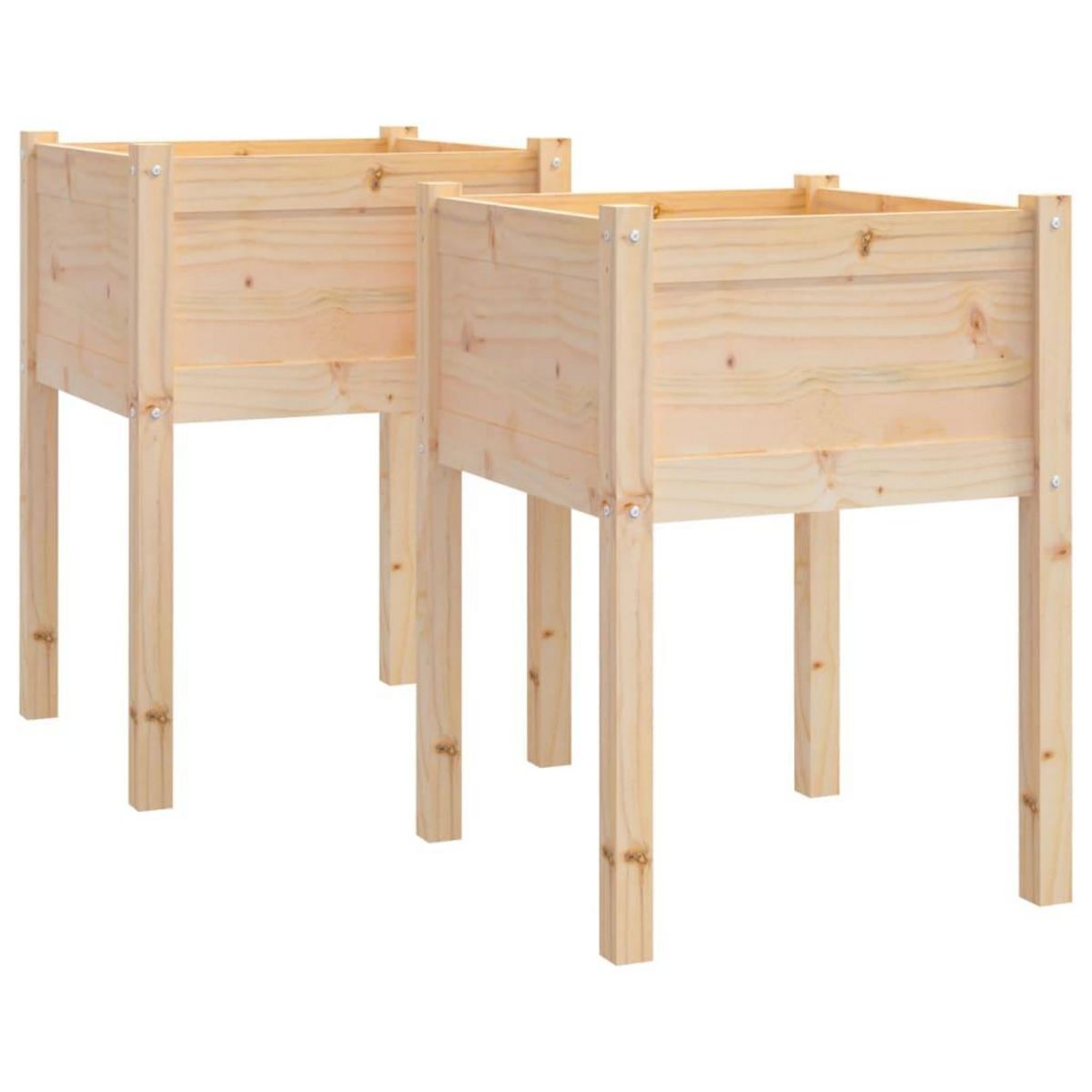 VIDAXL Jardinieres d'exterieur 2 pcs 50x50x70 cm bois de pin massif