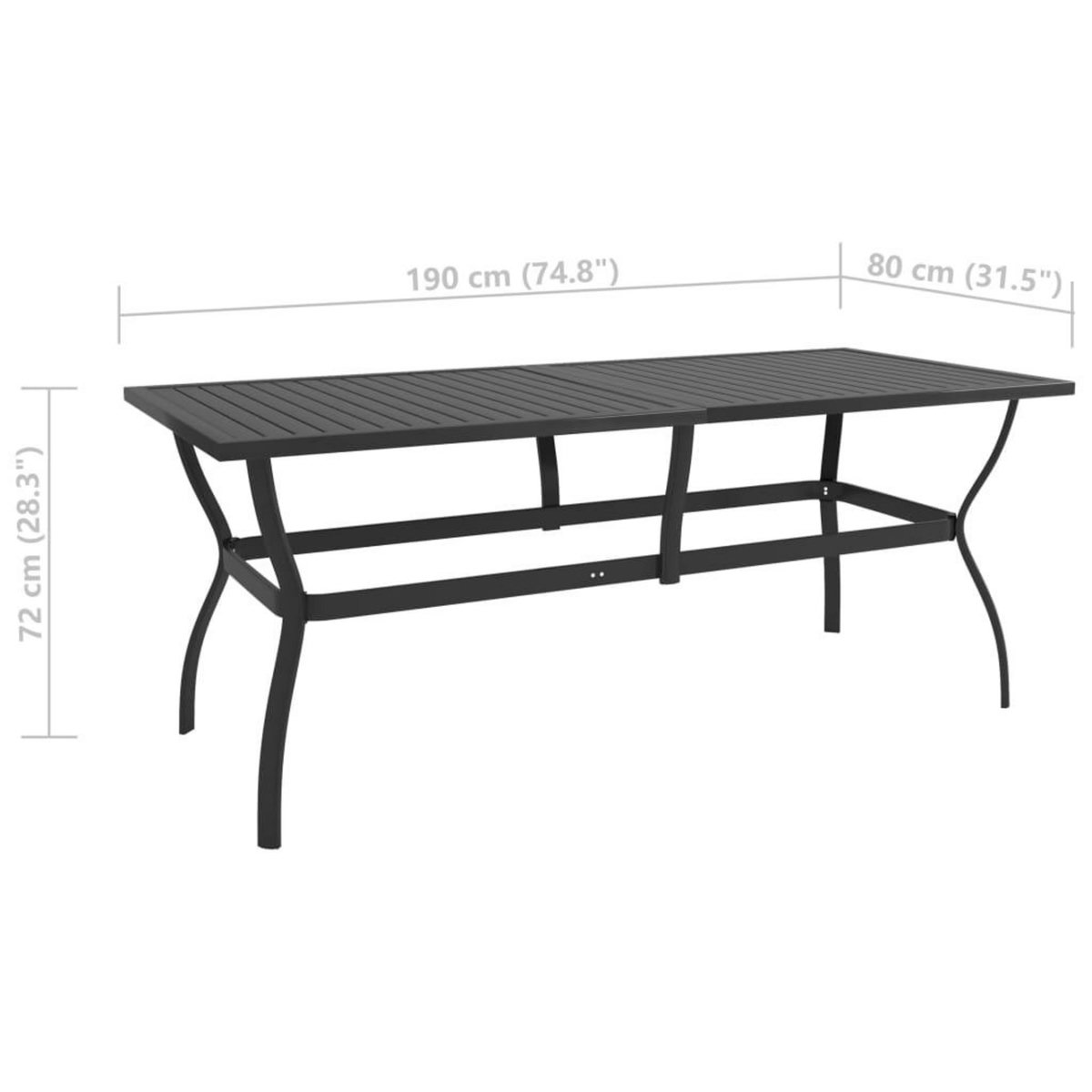 VIDAXL Ensemble a manger de jardin 9 pcs textilene et acier