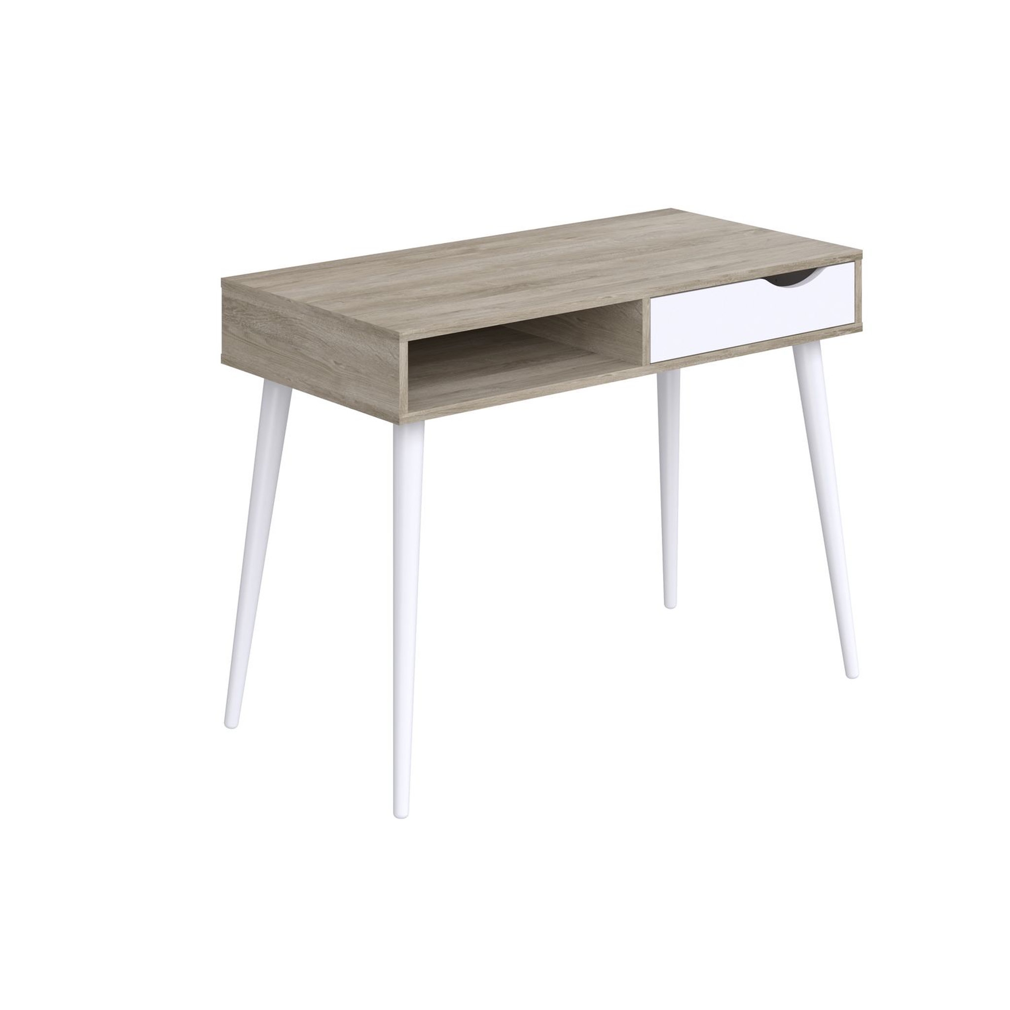 Voir la diapositive 3 : Bureau droit  1 tiroir + 1 niche L100cm YELENA