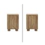 Voir la diapositive 2 : SWEEEK Lot de 2 tables de chevet effet bois de manguier 1 porte réversible Pondi