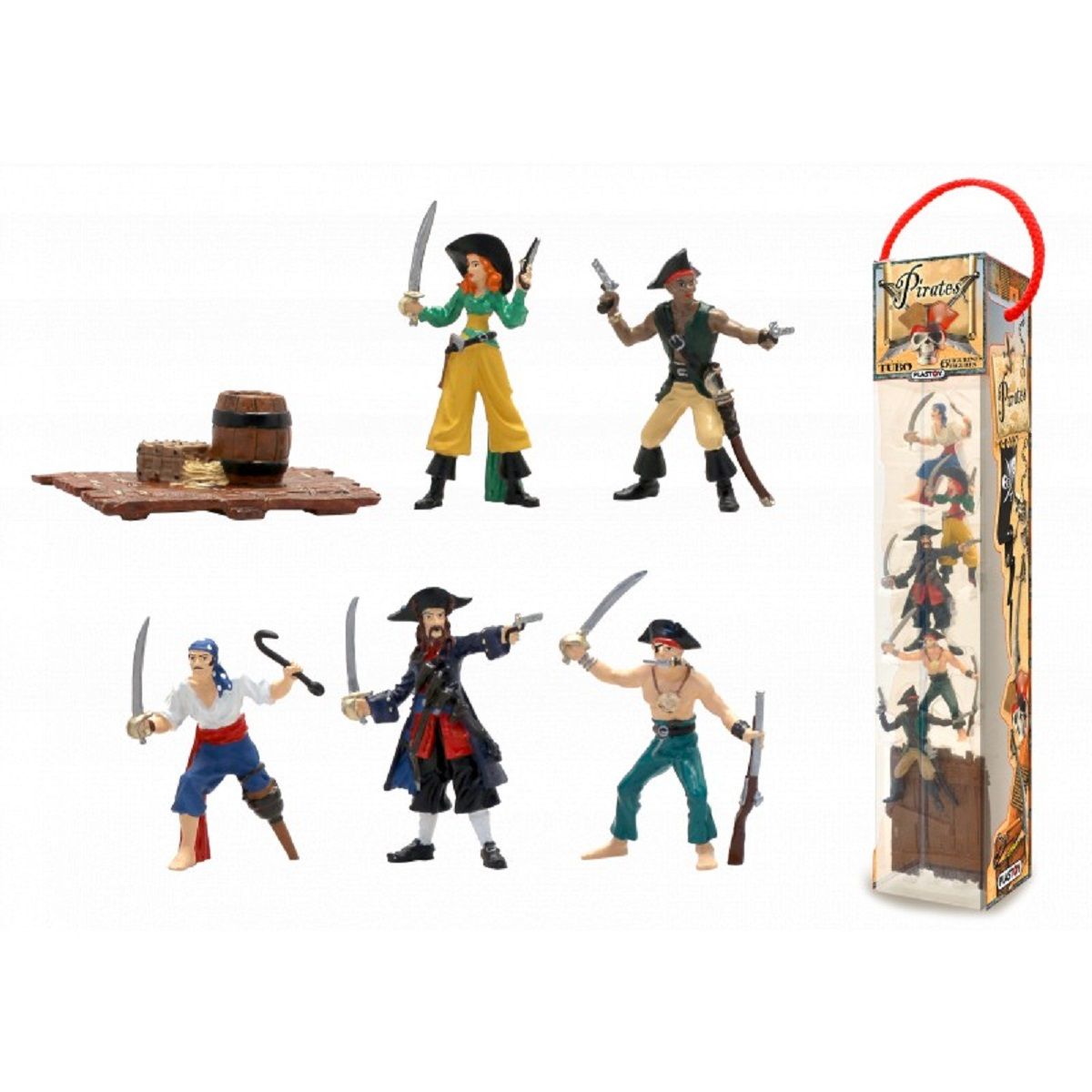 PLASTOY Tubo pirates 6 figurines
