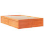 Voir la diapositive 3 : VIDAXL Cadre de lit sans matelas cire marron 135x190cm bois pin massif